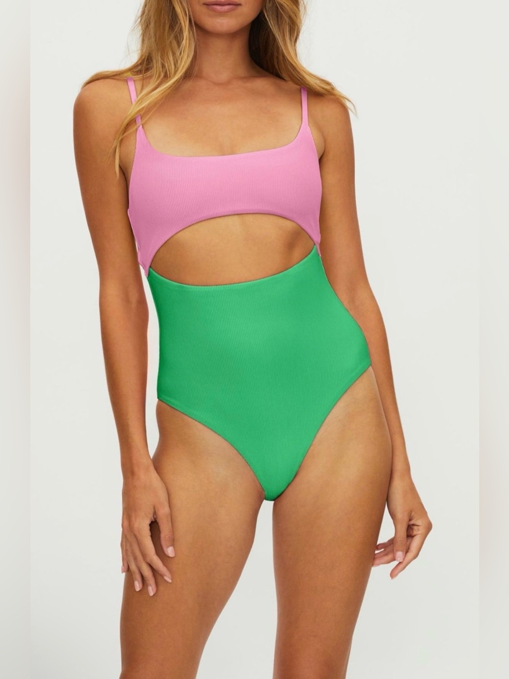 Beach Riot Ray Cutout Rib One Piece Swimsuit Size Medium NWT